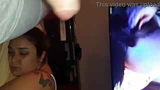 Husband leaves facial cumshot on sleeping wife's face