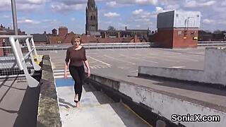 Unfaithful British milf Lady Sonia flashes her huge breasts. Dare to watch her betray her vows?