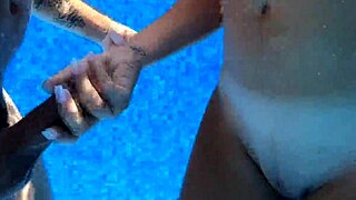 Exuberant MILF gets penetrated under water in cowgirl and bent over