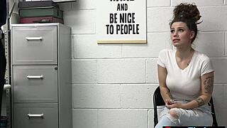 Busty teen shoplifter Indica Flower will do anything to skip jail time