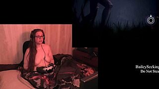 Naked brunette BBW with natural tits, piercing, and tattoo plays through The Quarry game part 4