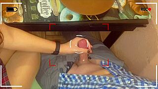 Handjob friend caught in cafe with boyfriend