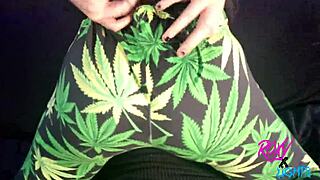 Fucking Roxy Lights Through Weed Leggings, Creampie at Same Time
