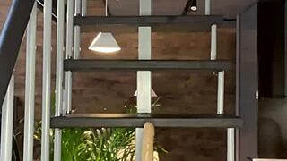 i fuck myself with dildo on stairs, cumming hard