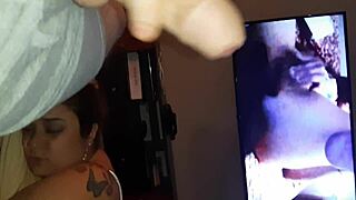 Husband leaves facial cumshot on sleeping wife's face