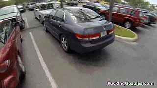 Blonde babe gets picked up at the mall by a spy