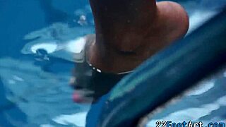 I love watching blonde babe's feet get covered in cum