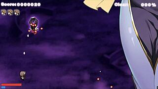 Succubus-chan in hentai game ep 1 milks huge cowgirl tits while she touches herself