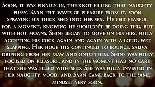 in the dance of lust, the furry yiff teases with cowgirl riding.