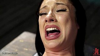 Beautiful bound and gagged beast uses rough sex