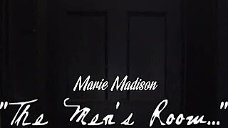 Marie Madison giving a smoking hot blowjob in the men's room! 😜