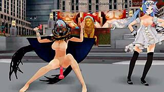 Mmd damsel and futanari sing and dance