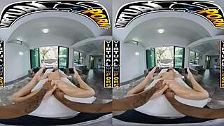 Khloe Kapri erotically beats off a large black shaft in VR