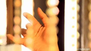 Teasing nude asian dancing with natural tits in sensual oriental music