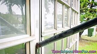 teens enjoy huge cock in wild pov group scene.