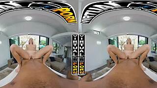 Khloe Kapri erotically beats off a large black shaft in VR