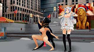 Mmd damsel and futanari sing and dance
