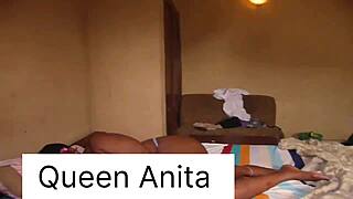 Young Ebony Squirts During Bent Over Blowjob