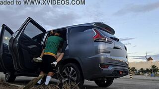 A Filipino couple go public with their anal play in mall parking lot