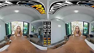 Khloe Kapri erotically beats off a large black shaft in VR