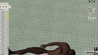 Intense footjob leading to anal assfucking and cumshot