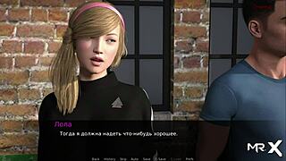 Maid teases with her tits and pussy in anime hentai style