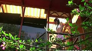 tiny tessa feels naked pleasure masturbating outdoors