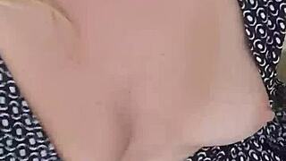 milf masturbates on video call