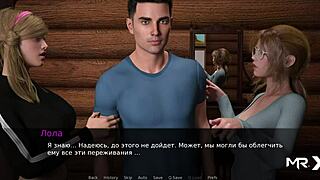 Maid teases with her tits and pussy in anime hentai style