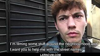 hot latino twink esteban gets paid to fuck bareback pov