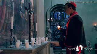 Church man MASTURBATES in the cathedral after the service.