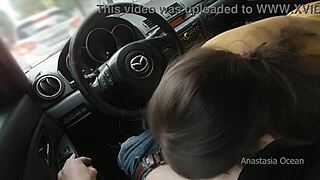 I Paid the Taxi Driver with a Sloppy Blowjob While Driving Home Public