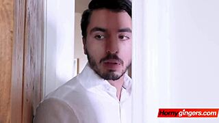 horny ginger emily seduces her stepbrother with oral skills for college cash.