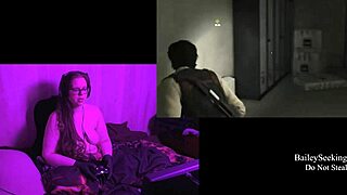 Naked brunette with big pierced tits exposed