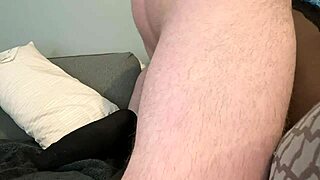 sexy shemale gets interracial anal creampie from big black cock, breeding her tight ebony ass