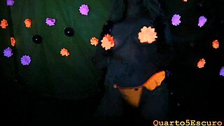 gaby enjoys the neon party vibes 🎉