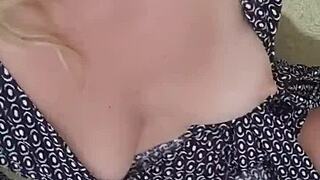 milf masturbates on video call