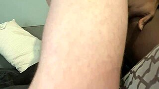 sexy shemale gets interracial anal creampie from big black cock, breeding her tight ebony ass