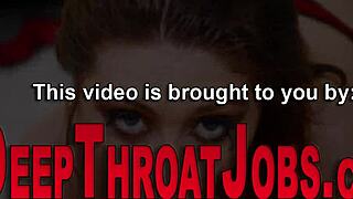 A mature woman stokes a big cock and gives a deepthroat blowjob
