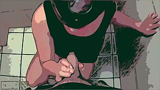 Amateur blowjob in shower ends with cumshot