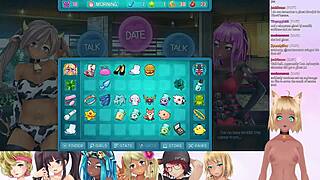 Huniepop 2 with plenty of cleavage for Anime VTuber as she indulges in double date