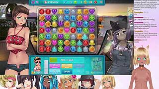 Huniepop 2 with plenty of cleavage for Anime VTuber as she indulges in double date