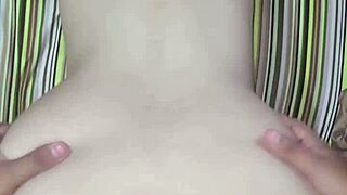 i get on all fours for my stepfather to fuck my ass and cum on tits