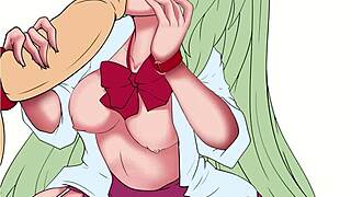 hotaruchan gives a blowjob to her favorite sempai in this anime cosplay scene.