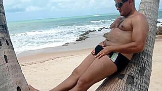 Yuri Gaucho Masturbates on Coqueirinho Beach with Bathers Around