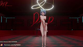 小柄キャットガール美亜の全裸エロダンス