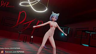 Petite Catgirl Mia Dancing Nude