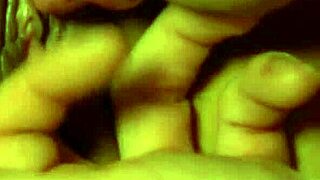 Interracial arab and indian couple relax with intimate oral massage