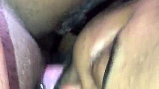 Pretty ebony pussy gets licked publicly