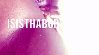 Ejaculate tattooed black girl masturbates